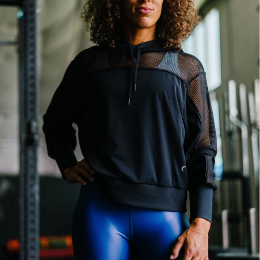 Black Mesh Winner Hoodie